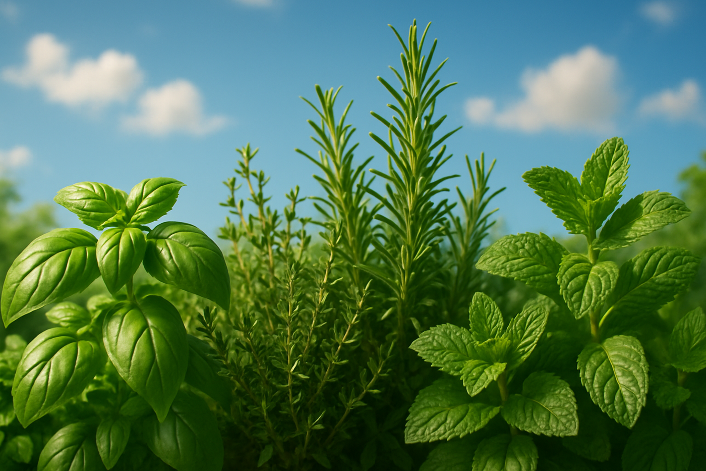 herbs with sky background