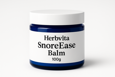 Need mockup 
Herbvita SnoreEase Balm
100g balm, blue jar with white cap, white label